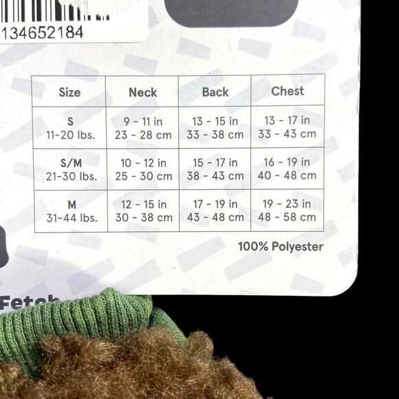 Bark Home Bark Varsity Jacket Green Brown Dog Sweater Snap Buttons Size Small - Picture 9 of 11